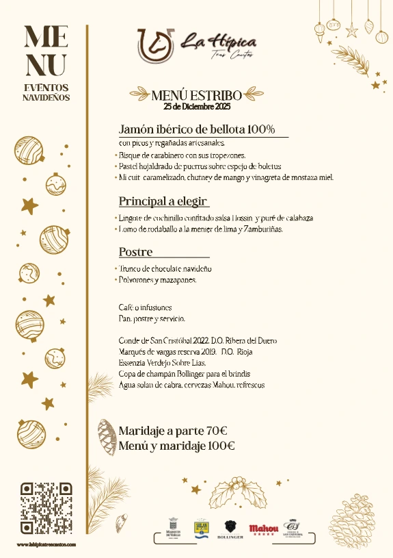 Menú 25 Diciembre 2025 - La Hípica Tres Cantos