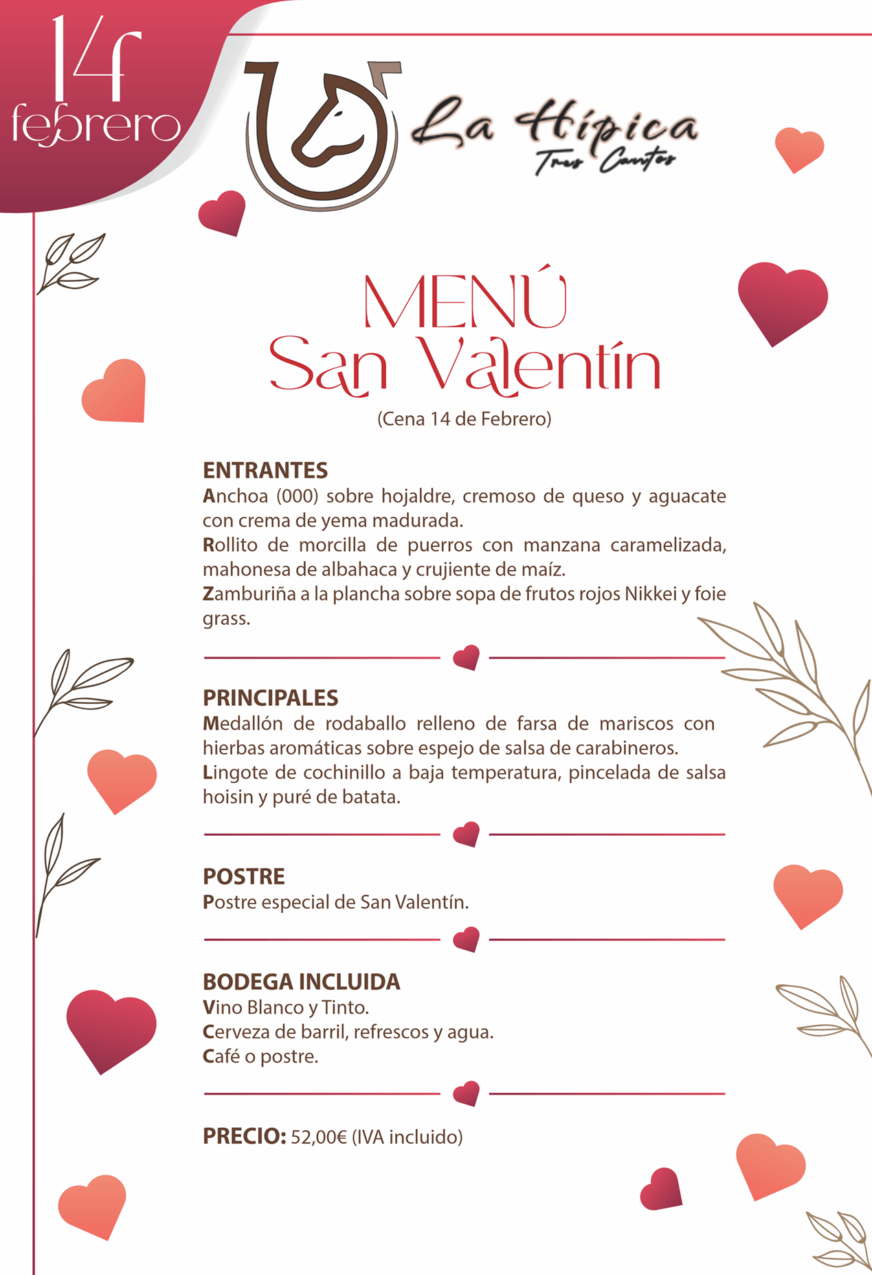 Menú 1 Enero 2026 - La Hípica Tres Cantos